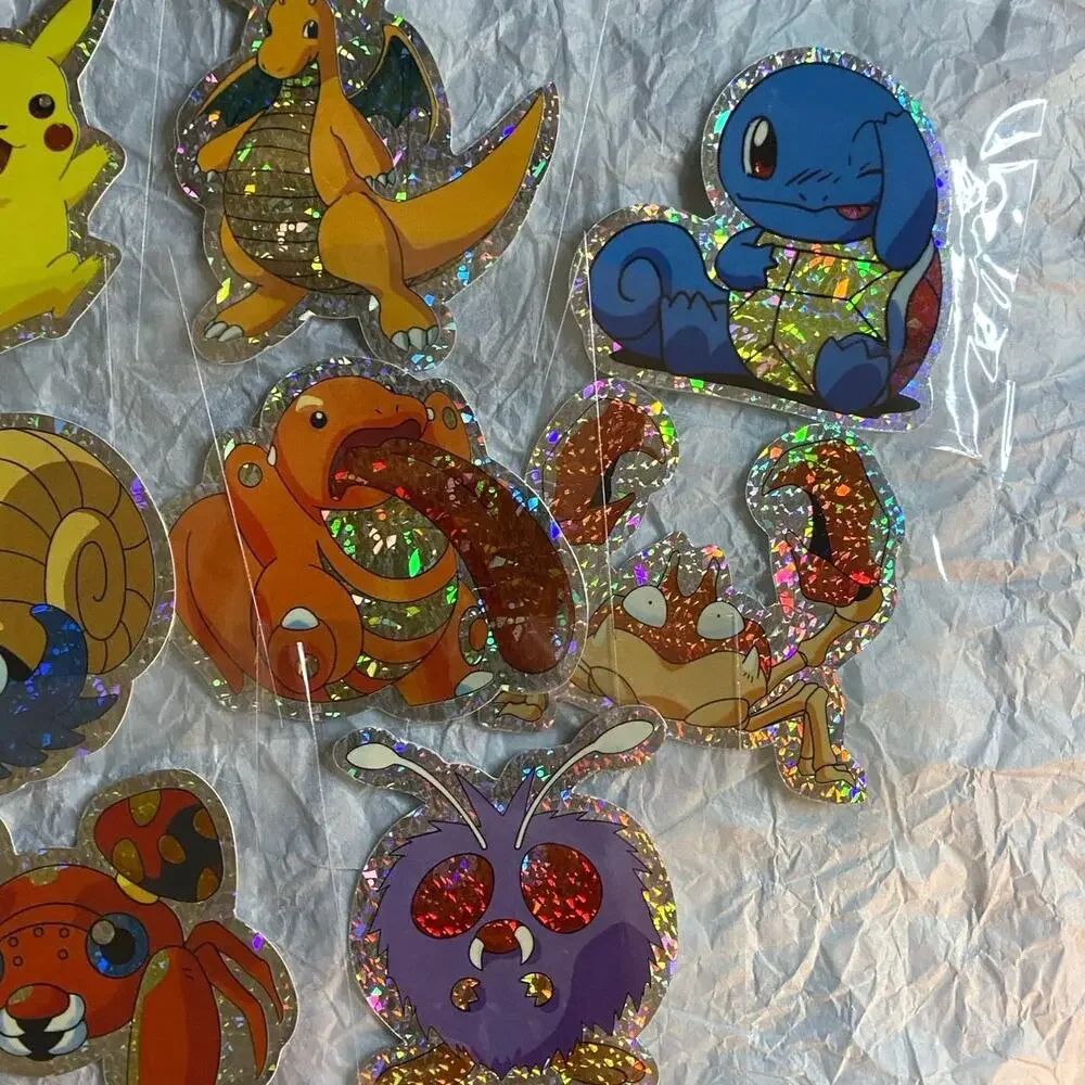 Vintage 90s Pokemon Rare Ice Holo Sticker Set of 10